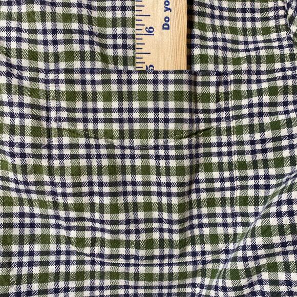 Vintage 90s Abercrombie & Fitch Button Down Green Blue Plaid Check Muscle Large - Picture 10 of 11